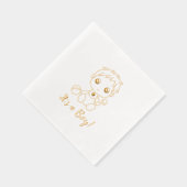 赤ちゃんシャワー男の子の性暴露 箔ナプキン (右)