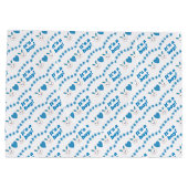 赤ちゃんシャワー男の子の青うさぎ大抱き枕 ラージペーパーバッグ (裏面)