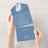 赤ちゃんシャワー男の子ほこりっぽい青い風船RSVP オールインワン招待状 (貼ってはがせる)