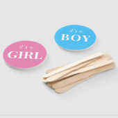 赤ちゃんシャワー男の子または女の子のジェンダーを明らかにするパーティー ハンドファン (組立なし)