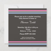 赤ちゃんシャワー男の子または女の子のジェンダーを明らかにするパーティー 招待状 (裏面)