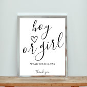 赤ちゃんシャワー男の子または女の子のジェンダーゲームのサイン ポスター