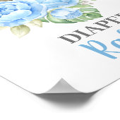 赤ちゃんシャワー男の子クマおむつラッフルサイン ポスター (角)