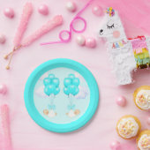 赤ちゃんシャワー男の子ツインズ ペーパープレート (パーティー)