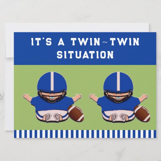 赤ちゃんシャワー男の子ツインズ 招待状 (正面)