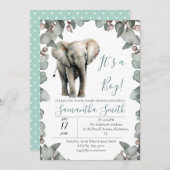 赤ちゃんシャワー男の子テーマ 招待状 (正面/裏面)