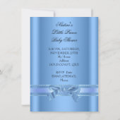 赤ちゃんシャワー男の子ベビーブループリンスクラウン 招待状 (裏面)