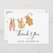 赤ちゃんシャワー男女兼用ありがとう ポストカード (正面/裏面)