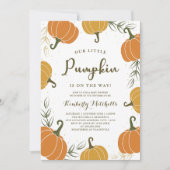 赤ちゃんシャワー男女兼用の途中のカボチャ 招待状 (正面)