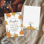 赤ちゃんシャワー男女兼用の途中のカボチャ 招待状