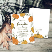 赤ちゃんシャワー男女兼用の途中のカボチャ 招待状