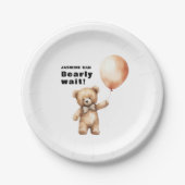 赤ちゃんシャワー男女兼用を心待ちミニマルにする ペーパープレート (正面)