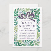 赤ちゃんシャワー男女兼用プレゼント 招待状 (正面/裏面)