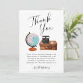 赤ちゃんシャワー男女兼用旅行 サンキューカード (スタンド正面)