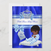 赤ちゃんシャワー男王室の子ブループリンスエスニック 招待状 (正面)