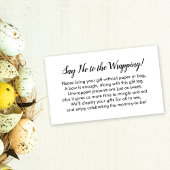 赤ちゃんシャワー白いギフトカードを包むことにノーと言う エンクロージャーカード