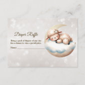 赤ちゃんシャワー睡眠赤ちゃん動物おむつラッフル エンクロージャーカード (正面)