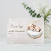 赤ちゃんシャワー睡眠赤ちゃん動物おむつラッフル エンクロージャーカード (スタンド正面)