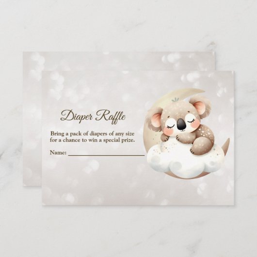 赤ちゃんシャワー睡眠赤ちゃん動物おむつラッフル エンクロージャーカード (正面/裏面)