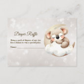 赤ちゃんシャワー睡眠赤ちゃん動物おむつラッフル エンクロージャーカード (正面)