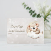 赤ちゃんシャワー睡眠赤ちゃん動物おむつラッフル エンクロージャーカード (スタンド正面)