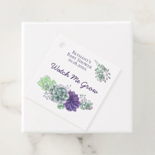 赤ちゃんシャワー私が紫色の多肉植物を育てるのを見る フェイバータグ (インサイチュ)