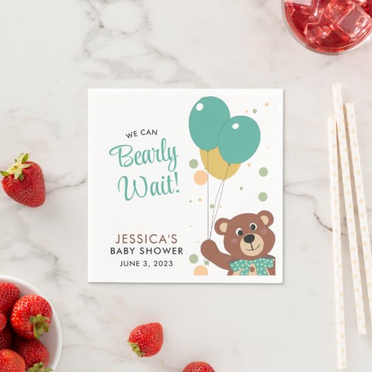 赤ちゃんシャワー私たちは心底待ち男女兼用できる スタンダードカクテルナプキン (インサイチュ)