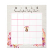 赤ちゃんシャワー秋の森林動物ビンゴゲーム ノートパッド (正面)