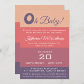 赤ちゃんシャワー秋色ストライプの –  招待状 (正面/裏面)