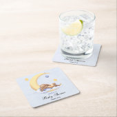 赤ちゃんシャワー紙かわいいバニーをコースター。 スクエアペーパーコースター (インサイチュ)