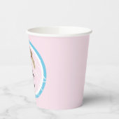 赤ちゃんシャワー紙カップ"タートルピンク/ブルー" 8 oz. 紙コップ (左)