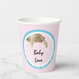 赤ちゃんシャワー紙カップ"タートルピンク/ブルー" 8 oz. 紙コップ