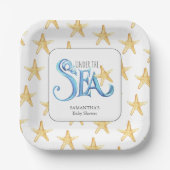 赤ちゃんシャワー紙プレートかわいい水色の海 ペーパープレート (正面)