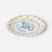 赤ちゃんシャワー紙プレートかわいい水色の海 ペーパープレート (アングル)