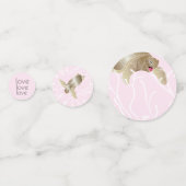 赤ちゃんシャワー紙吹雪タートルピンクとターコイズ コンフェッティ (裏面)