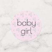 赤ちゃんシャワー紙吹雪ドルフィンピンクとグレー コンフェッティ (スモール正面)