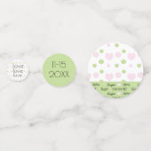 赤ちゃんシャワー紙吹雪砂糖とスパイスピンクNグリーン コンフェッティ (裏面)