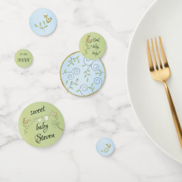 赤ちゃんシャワー紙吹雪金ゴールドブルーバード コンフェッティ