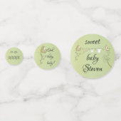 赤ちゃんシャワー紙吹雪金ゴールドブルーバード コンフェッティ (裏面)