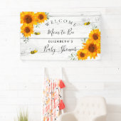 赤ちゃんシャワー素朴な木ひまわりママbee 横断幕 (インサイチュ)