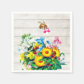 赤ちゃんシャワー素朴フローラハチおしゃぶり スタンダードカクテルナプキン (正面)