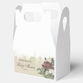 赤ちゃんシャワー素朴フローラ金ゴールド幾何学的ブルゴーニュ フェイバーボックス (オープン)