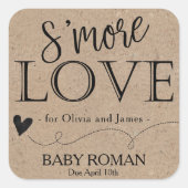 赤ちゃんシャワー素朴用S'More Kraftメッセージカード スクエアシール (正面)