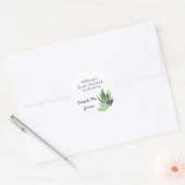 赤ちゃんシャワー紫の緑の多肉植物が私の成長を見る ラウンドシール (封筒)