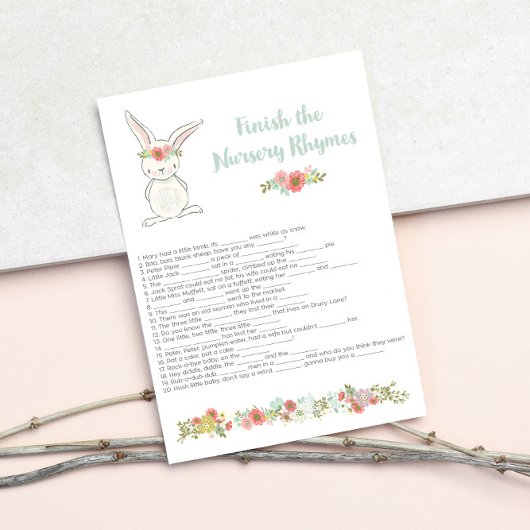 赤ちゃんシャワー終了子供部屋韻ゲームカード 招待状