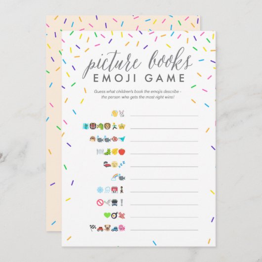 赤ちゃんシャワー絵文字ゲームカード – 写真ブック プログラム (正面/裏面)