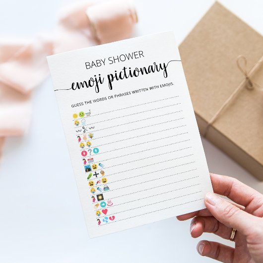 赤ちゃんシャワー絵文字ゲームカード 招待状