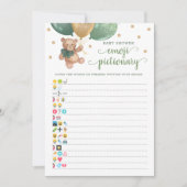 赤ちゃんシャワー絵文字ゲームテディベアカード 招待状 (正面)