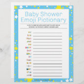 赤ちゃんシャワー絵文字[星空の夜青] レターヘッド (正面/裏面)