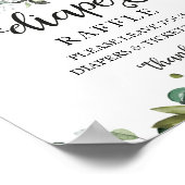 赤ちゃんシャワー緑おむつラッフルゲームサイン ポスター (角)